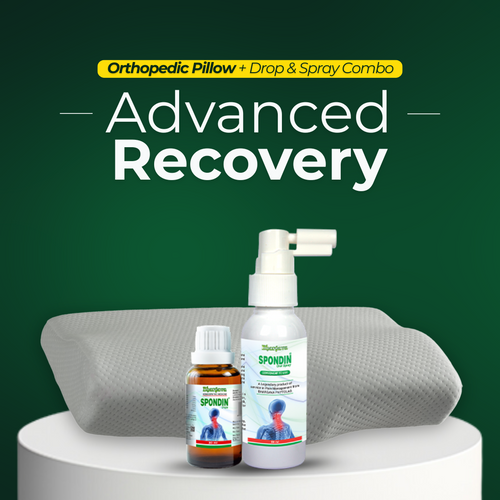Spondin - Advanced Recovery Combo - Orthopedic Cervical Pillow + Pain Relief Drops & Spray